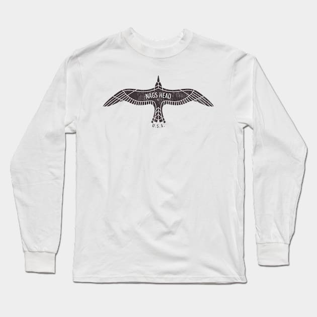 Nags Head, NC Summertime Vacationing Bird Flight Long Sleeve T-Shirt by Contentarama